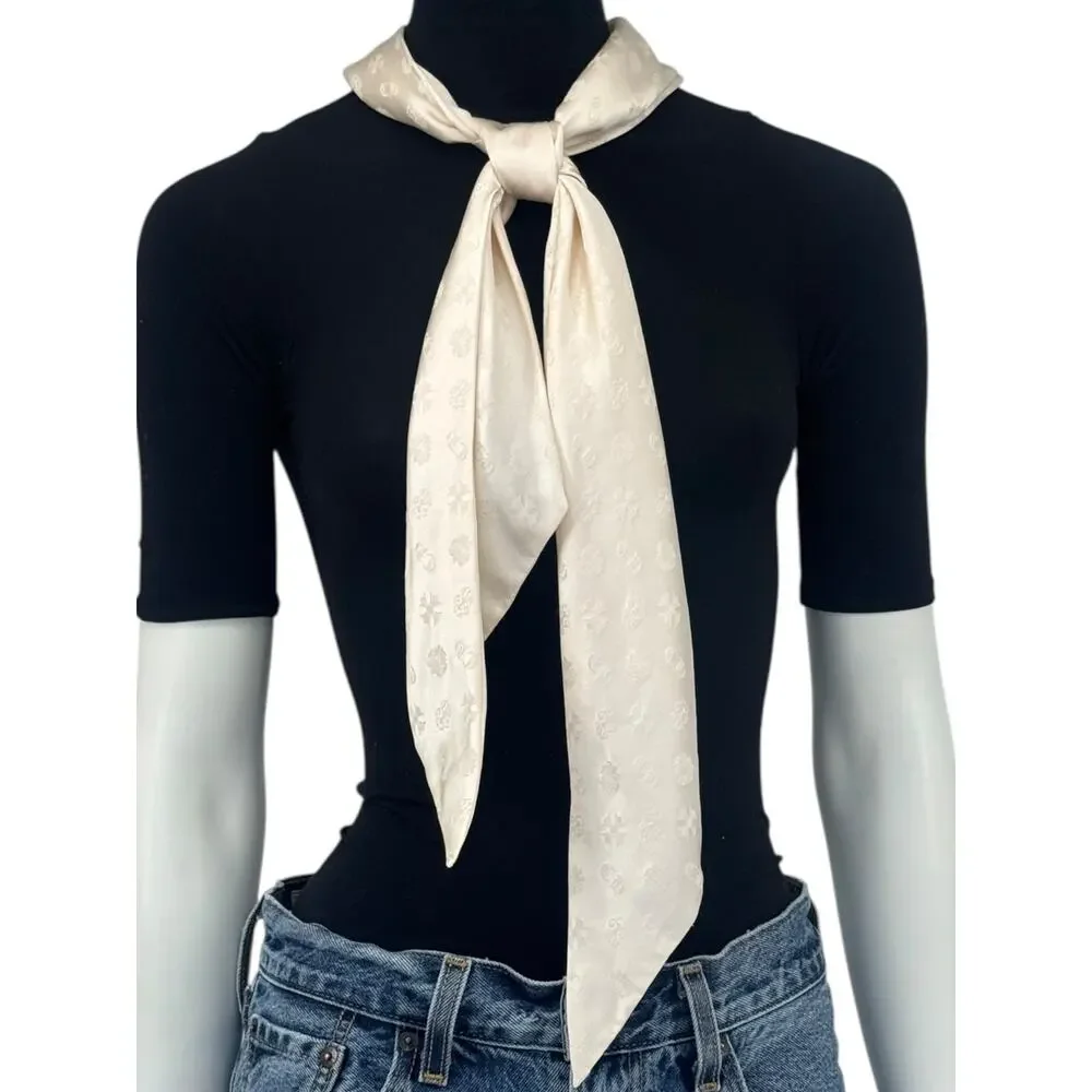 Chrome Hearts Cream Silk Monogram Scarf – 5.5